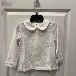 Serendipity by Shrimp and Grits White Long Sleeve Shirt with Peter Pan Collar